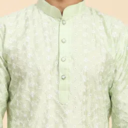 Enciger Men Ethnic Motifs Embroidered Regular Thread Work Kurta with Pyjamas image 2