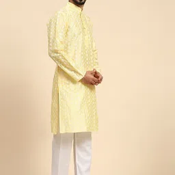 Enciger Men Ethnic Motifs Embroidered Regular Thread Work Kurta with Pyjamas image 3
