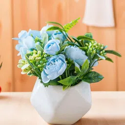 Ekhasa Purple Rose Artificial Flower With Ceramic Pot-25