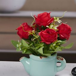 Kookee Green And Red Artificial Flower With Pot-picture-4