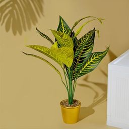Kuber Industries Green 1 Pieces Artificial Plant With Pot-23