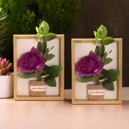The Better Home Purple 2 Pieces Bonsai Rose Artificial Plants With Pot-49