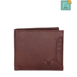 NAPA HIDE Men Maroon Solid Leather Two Fold Wallet with RFID-29