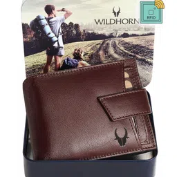 WildHorn Men Maroon Solid Leather Two Fold Wallet with RFID-image-76