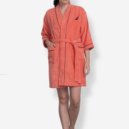 Nautica Pack Of 2 Coral Solid  Pure Cotton Bath Robe-picture-44