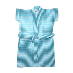 BUMZEE Boys Blue & White Striped Bath Robe-image-64