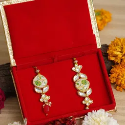 eCraftIndia Set of 2 Floral Bhaiya Bhabhi Rakhi with Roli Chawal-image-23