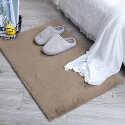 LUXEHOME INTERNATIONAL Taupe Solid Rectangular Bath Rug-picture-16