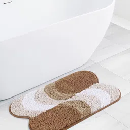 OBSESSIONS Brown & Cream 2200 GSM Cotton Bath Rug-image-25
