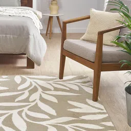 MYTRIDENT Leaf Scroll Beige  Cream Patterned 3155 GSM Floor Mat image 2