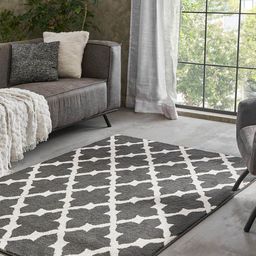 MYTRIDENT Dazzle Trellis Grey Melange  White Geometric Patterned 3155 GSM Floor Mat image 2