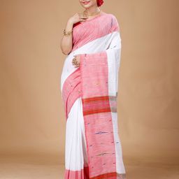 SLAGHA Woven Design Pure Cotton Khadi Saree-image-61