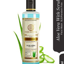 Khadi Natural Unisex Aloe Vera Herbal Sustainable Face Wash with Scrub 210 ml image 2