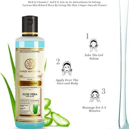 Khadi Natural Unisex Aloe Vera Herbal Sustainable Face Wash with Scrub 210 ml image 3