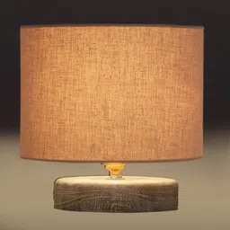 Devansh Grey & White Textured Cotton Table Lamp With Wood Base-13