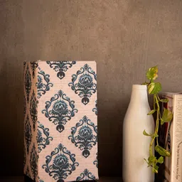 green girgit Beige & Green Block Printed Column Lamp image 4
