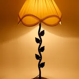 Devansh Off-White Solid Traditional Bedside Standard Table Lamp with Shade image 3