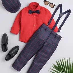 Jeetethnics Boys Shirt Collar Shirt & Trouser With Suspenders-15