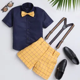 Jeetethnics Boys Shirt Collar Shirt & Shorts With Suspenders-7