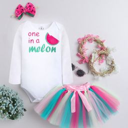 TINY MINY ME Infants Girls Embellished T-shirt With Skirt With Headband-image-7