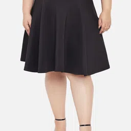 wild U Women Plus Size Black Flared Mini Skirt-image-65