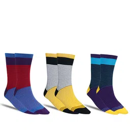 Dollar Socks Men Pack Of 3 Striped Calf Length Socks-image-55