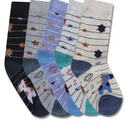Dollar Socks Kids Pack Of 5 Assorted Patterned Cotton Calf Length Socks-image-39