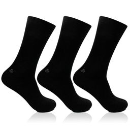 Bonjour Men Pack of 3 Black Solid Calf-Length Socks-26