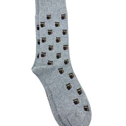 Mint & Oak Men Grey Melange & Brown Patterned Calf-Length Socks-32