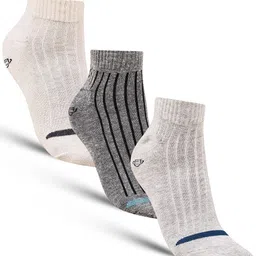 Dollar Socks Men Pack Of 3 Striped Ankle-Length Cotton Socks-image-9