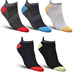 Dollar Socks Men Pack Of 5 Striped Cotton Ankle-Length Socks-image-18