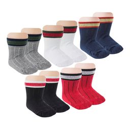 BAESD Infants Pack Of 5 Striped Cotton Ankle-Length Socks-52