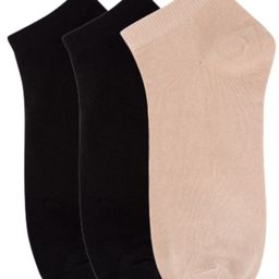 N2S NEXT2SKIN Women Pack Of 3 Solid Cotton Ankle-Length Socks-26