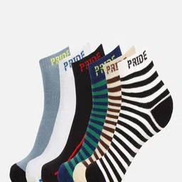 PRIDE APPAREL Unisex Pack Of 6 Ankle-Length Socks-56