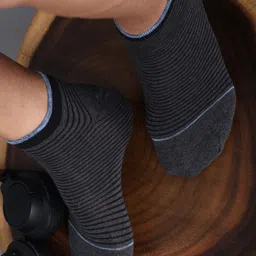 Dollar Socks Men Pack Of 3 Assorted Striped Above Ankle-Length Cotton Socks-18