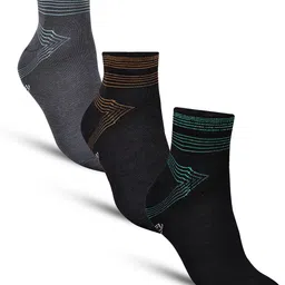 Dollar Socks Men Pack Of 3 Assorted Above Cotton Ankle-Length Socks-image-103
