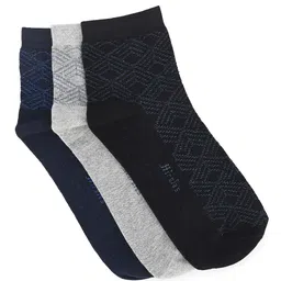 HIROLAS Men Pack Of 3 Patterned Anti Odour Ankle-Length Socks-picture-9