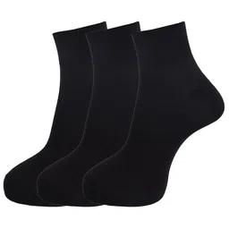 Dollar Socks Men Pack Of 3 Black Solid Cotton Above Ankle-Length Socks-image-24