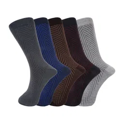 BAESD Men Pack Of 5 Assorted Cotton Above Ankle-Length Socks-16