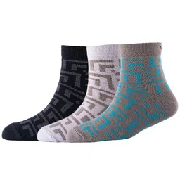 Cotstyle Men Pack Of 3 Patterned Pure Cotton Above Ankle-Length Socks-picture-9