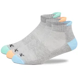 HRX by Hrithik Roshan Pack Of 3 Grey Patterned Ankle-Length Socks-54