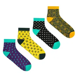 Dynamocks Unisex Pack Of 4 Patterned Ankle-Length Socks image 1