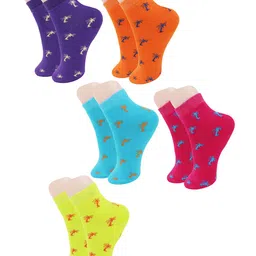 BAESD Kids Pack Of 5 Patterned Ankle-Length Socks-13