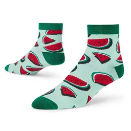 Dynamocks Unisex Green & Red Patterned Ankle-Length Socks-15