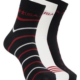 JUMP USA Men Black & White Pack Of 3 Ankle Length Socks-picture-13