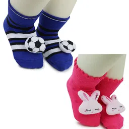 BAESD Infants Pack Of 2 Patterned Ankle Length Socks-5