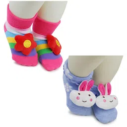 BAESD Infants Pack Of 2 Patterned Ankle Length Socks-14