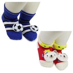BAESD Infant Kids Pack Of 2 Patterned Above Ankle Length Anti-Skid Socks-picture-4
