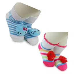 BAESD Infants Pack Of 2 Patterned Anti-Skid Ankle Length Socks-34