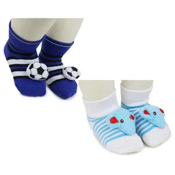 BAESD Infants Pack Of 2 Patterned Anti-Skid Cotton Ankle Length Socks-picture-47